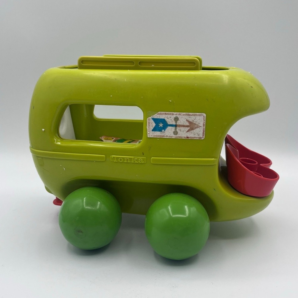 Vintage 1970s Tonka GoBots GoBotscope Green Plastic Van Toy Camper‎ Made in USA